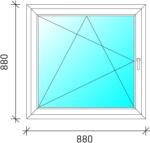  90x90 Bukó-nyíló műanyag ablak