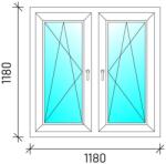  120x120 Tokosztott nyb/nyb műanyag ablak