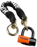 Kryptonite New York Noose 1213 láncos lakat, Evolution Disc lakattal, 12 mm x 130 cm, fekete - narancssárga