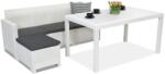 BICA Nebraska Relax Corner 4 Bica technorattán terasz bútorok, fehér (BCNBLCOR4BL)