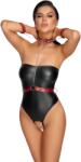 Cottelli Collection Bondage - shiny body with arm restraints black-red, M