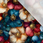 Takoy Jersey Takoy arany-kék virágok