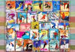 Grafika - Puzzle Colaj de postere cu timbre de schi - 1 000 piese Puzzle