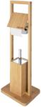 Casaria WC kefe és papírtartó bambusz állvány, 24, 5x20x83cm, barna Casaria