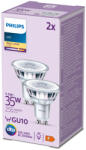 Philips 2x LED izzó készlet GU10 Spotlámpa 3, 5W = 35W 255lm 2700K meleg PHILIPS (8719514455030)