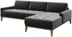 MESONICA Sötétszürke bársony sarokkanapé MESONICA Musso Tufted, jobb, 248 cm (MESONICA-MUSSO-38B-4R)
