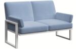 Mesonica Kék kétüléses kerti kanapé MESONICA Soledo fehér alappal 140 cm (MESONICA-SOLEDO-193W-2)