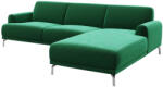MESONICA Sötétzöld sarokbársony kanapé MESONICA Puzo, jobb, 240 cm (MESONICA-PUZO-36A-4R)