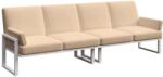 Mesonica Világosbarna négyüléses kerti kanapé MESONICA Soledo fehér alappal 270 cm (MESONICA-SOLEDO-190W-4)