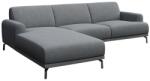 MESONICA Világosszürke sarokkanapé MESONICA Puzo 240 cm, bal fekete talppal (MESONICA-PUZO-12N-4L)