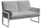 Mesonica Szürke kétüléses kerti kanapé MESONICA Soledo fehér alappal 140 cm (MESONICA-SOLEDO-194W-2)