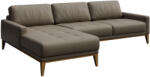MESONICA Világosbarna bőr sarokkanapé MESONICA Musso Tufted, bal, 248 cm (MESONICA-MUSSO-115B-4L)