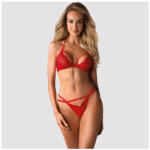 Obsessive Szett 838- SET- 3 csipkés fehérnemű - piros