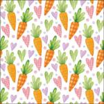 Ambiente Húsvéti szalvéta 33x33cm, 20db-os Carrots and Hearts