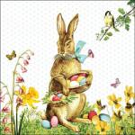 Ambiente Húsvéti szalvéta 33x33cm, 20db-os Vintage Easter Bunny