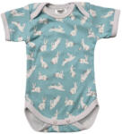 Vaganza Rövid ujjú, békanyakú body - Zöld Ugró nyuszi/50 (Több méret) (5999120536375)
