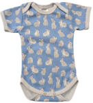 Vaganza Rövid ujjú, békanyakú body - Kék Nyuszik/50 (Több méret) (5999120536207)