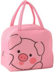 Flippy Geanta Frigorifica, Flippy, cu Desene Animat, Portabila pentru Copii, de Pranz, din Panza Oxford, 22x14x19 cm, Model Purcelus, Roz (teo-131609)