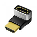 LogiLink HDMI adapter, A/M - A/F, 270 szögben, 8K/60 Hz, fekete/szürke (AH0007A) (AH0007A) - aqua