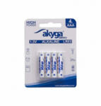 Akyga LR03, 1.5V, 1300mAh, AAA alkáli elem 4db bliszter csomagoiás (AKY1971) (AKY1971) - aqua