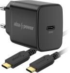 AlzaPower A110C Fast Charge 20 W fekete + Core USB-C 2.0 60 W, 1 m, fekete (APW-CCA110-CBTC1010B)