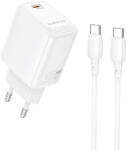 BOROFONE fali töltő BN28 Fuente - Type C - PD 30W Type C - Type C kábellel fehér
