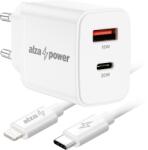 AlzaPower A101CA Fast Charge 20 W fehér + Core Lightning MFi 1 m, fehér (APW-CCA101-CBMFI9411W)