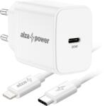 AlzaPower Compact A520 20W Fehér + Core Lightning MFi 1m - fehér (APW-CCA110-CBMFI9411W)