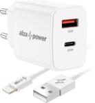 AlzaPower A101CA Fast Charge 20 W fehér + Core Lightning MFi (C189) 1 m, fehér (APW-CCA101-CBMFI18911W)