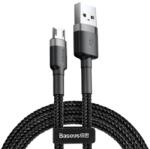 Baseus CAFULE adatkábel (USB - microUSB, 2A, gyorstöltő, 300cm, cipőfűző) SZÜRKE/FEKETE