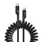 Baseus FISH-EYE adatkábel (Type-C - Type-C, 100W, PD gyorstöltő, 100cm, spirálkábel) FEKETE