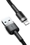 Baseus CAFULE adatkábel (USB - lightning, 2.4A, gyorstöltő 3.0, 50cm, cipőfűző) FEKETE