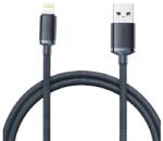 Baseus CRYSTAL SHINE adatkábel (USB - lightning, 2.4A, PD gyorstöltő, 120cm, cipőfűző) FEKETE