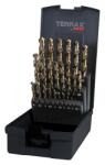 Terrax csigafúró készlet 25 részes 1-13x0.5mm HSSE Co5 köszörült (A215215RO)
