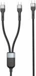 DeTech Кабел DeTech DE-50CC, от USB C(м) към 2x USB C(м), 1m, 100W, черен