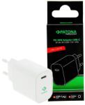 PATONA Premium PD20W fali adapter 5V/3A 9V/2.22A 12V/1.67A USB-C PD3.0 QC3.0 fehér (PT-2592)