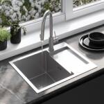 Rea Paul, 1 rekeszes acél mosogató 600x480x185 mm, csiszolt acél, ZLE-06009 (ZLE-06009)
