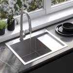 Rea Fin, 1 rekeszes acél mosogató 620x480x185 mm, csiszolt acél, ZLE-06012 (ZLE-06012)