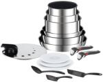 Tefal Ingenio Preference On, set de vase de gatit, 15 bucati, otel inoxidabil, acoperire antiaderenta sigura, stivuibil, economie de spatiu, afisare a temperaturii, inductie, L9749802 (L9749802)