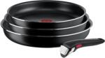 Tefal Set Tefal Ingenio Easy On cu 3 tigai + maner detasabil: 3 tigai 22/24/26 cm, tigai antiaderente, acoperire cu titan, termosemnal, sigur pentru masina de spalat vase si cuptor (fara inductie) (L15990)