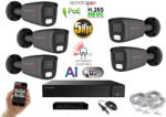  MS - AI Hybrid Light IP kamerarendszer 5 kamerával switchel 5 Mpix GT - 6144k5B