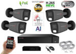  MS - AI Hybrid Light IP kamerarendszer 4 kamerával switchel 5 Mpix GT - 6144k4B