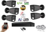 Monitorrs Security - AI Hybrid Light IP kamerarendszer 5 kamerával 5 Mpix GT - 6144k5