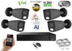 Monitorrs Security - AI Hybrid Light IP kamerarendszer 4 kamerával 5 Mpix GT - 6144k4
