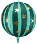 Partydeco Gömb lufi 29" 75cm, Zöld, csillag mintával, Cirkusz (LUFI951548)