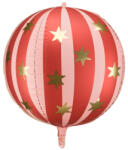Partydeco Gömb lufi 29" 75cm, Piros, csillag mintával, Cirkusz (LUFI789047)