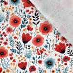 Takoy Prémium pamut NELA piros virágok Red Willie