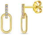 Bebe Gold Cercei din Aur 14K pentru Adolescenti, model Agrafa cu Cubic Zirconia Transparent, inchidere cu Fluturas