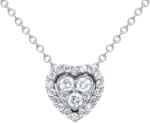57Emozioni Colier în formă de inimă, aur 18k, diamante naturale 0.08 ct + 0.10 ct, cod 16573LPBD