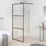 vidaXL fekete selyemmatt ESG üveg zuhanyfal 80 x 195 cm (151872)